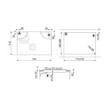 SMEG dujinė - indukcinė kaitlentė PM3743D  | 3