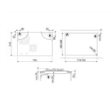 SMEG dujinė - indukcinė kaitlentė PM6743R  | 3