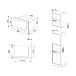 SMEG įmontuojama mikrobangų krosnelė FMI225BI | 4