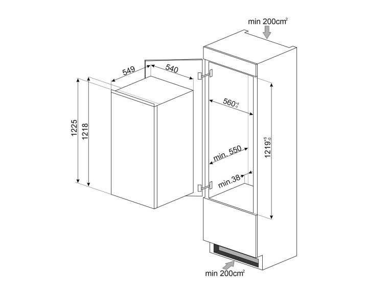SMEG šaldytuvas S4C122E  | 3