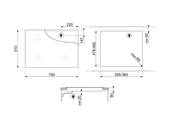 SMEG indukcinė kaitlentė SI2B22741D  | 6