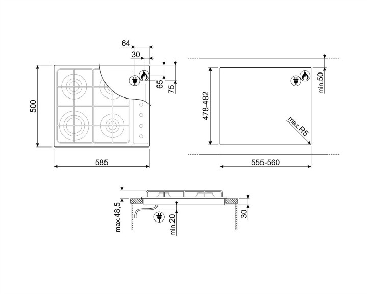 SMEG dujinė kaitlentė  | 2