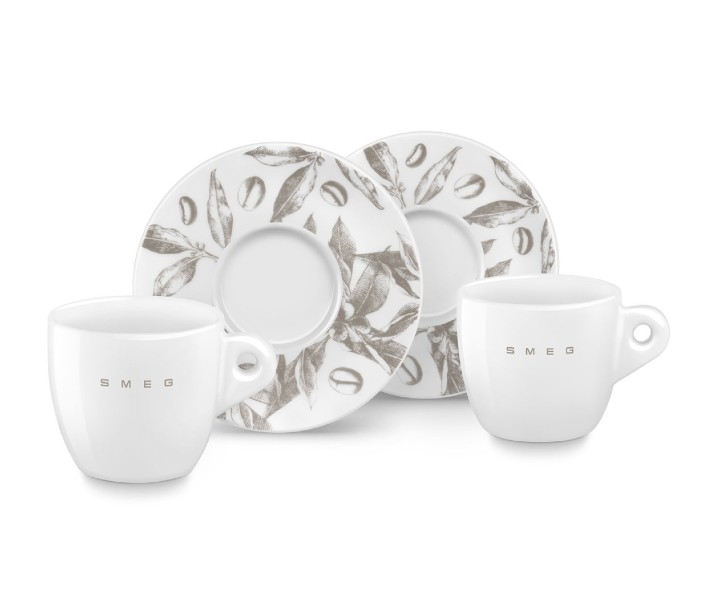 SMEG porcelianinių espresso puodelių rinkinys 2 vnt., 80 ml | 2