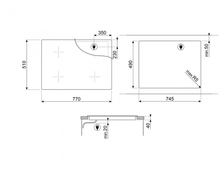 SMEG elektrinė kaitlentė SE484EMTD  | 2