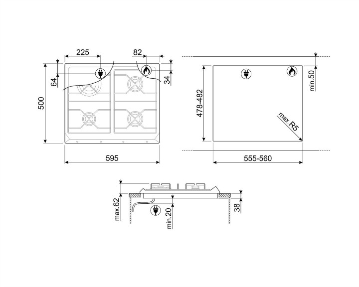 SMEG dujinė kaitlentė SRV864AVOGH2 | 2