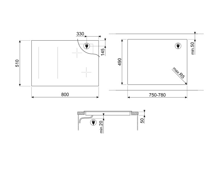SMEG indukcinė kaitlentė SI1M24844D  | 5
