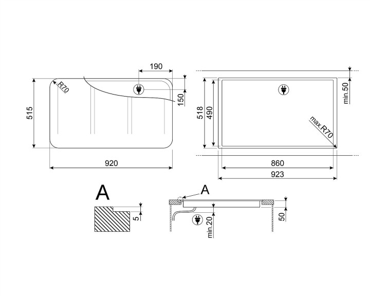 SMEG indukcinė kaitlentė Isola Flat SISL7964  | 5