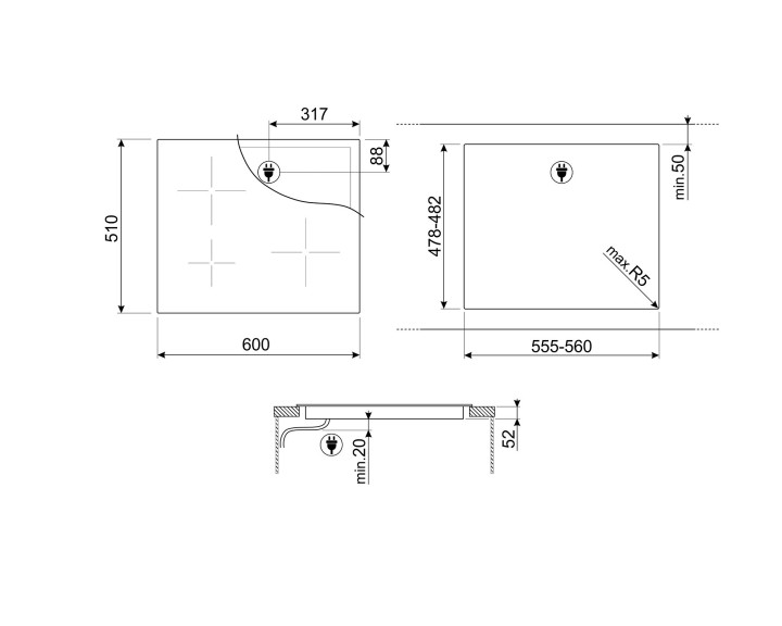 SMEG indukcinė kaitlentė SI1B22631D  | 6