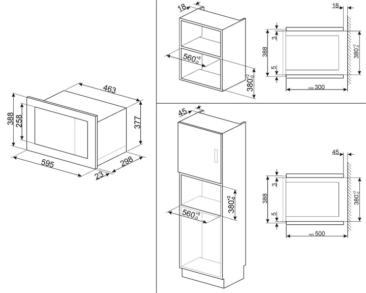 SMEG įmontuojama mikrobangų krosnelė FMI017X  | 3