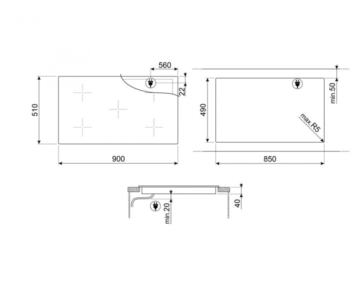 SMEG elektrinė kaitlentė SE495ETD  | 4