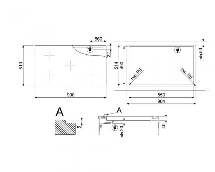 SMEG elektrinė kaitlentė SE495ETD  | 5