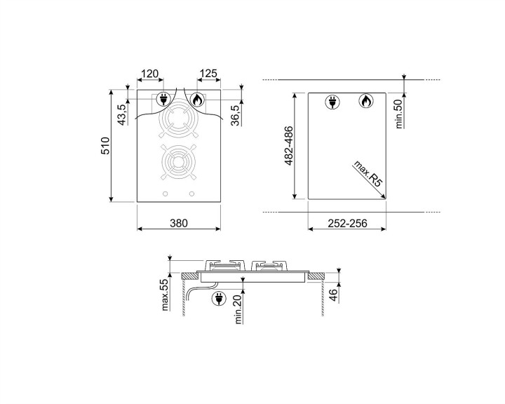 SMEG dujinė kaitlentė PV632CNR  | 2