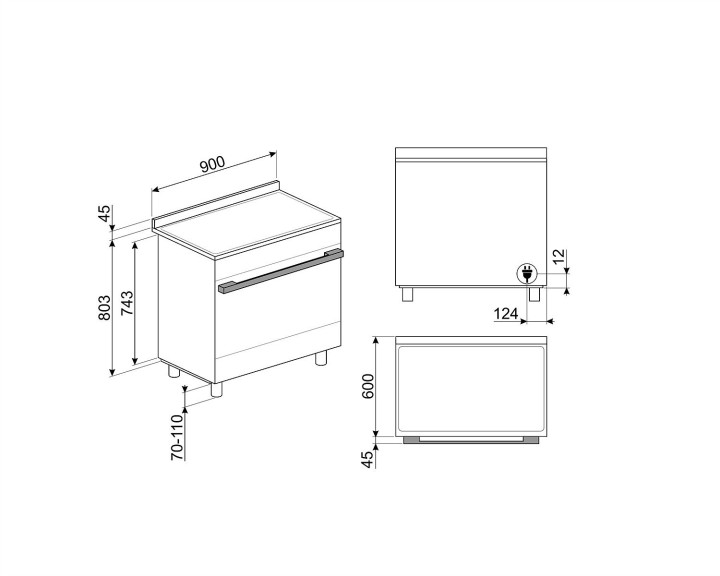 SMEG indukcinė viryklė su elektrine orkaite CPF9IPR | 4