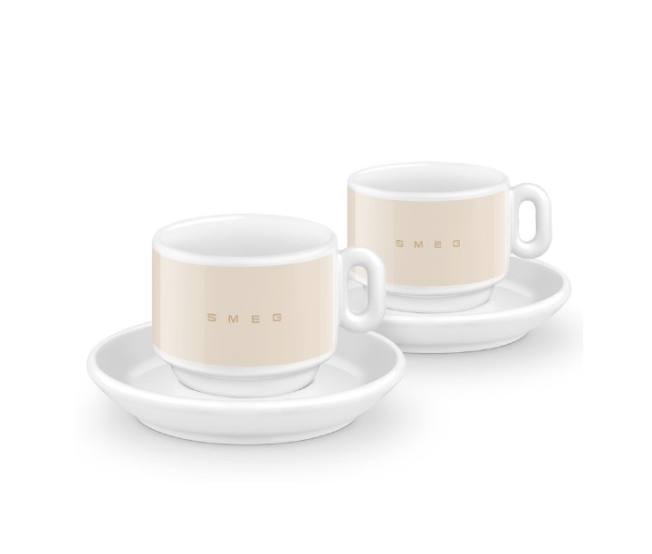 SMEG porcelianinių espresso puodelių rinkinys 2 vnt., 84 ml | 1