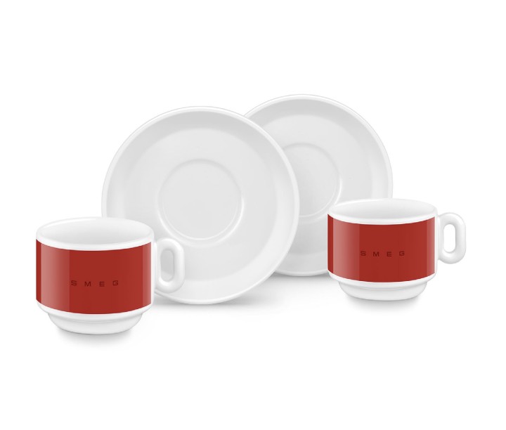 SMEG porcelianinių espresso puodelių rinkinys 2 vnt., 84 ml | 5