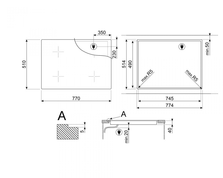 SMEG elektrinė kaitlentė SE484EMTD  | 3
