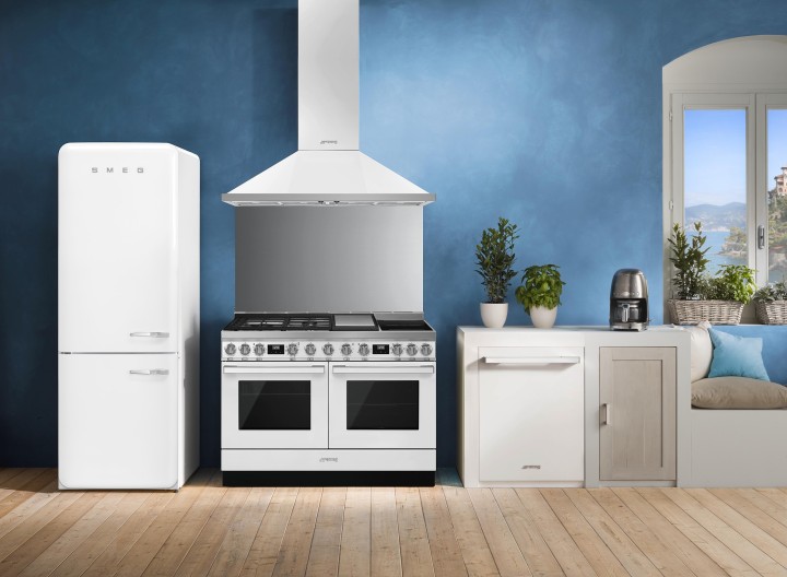 SMEG kombinuota viryklė su 2 elektrinėmis orkaitėmis CPF120IGMPWH | 2