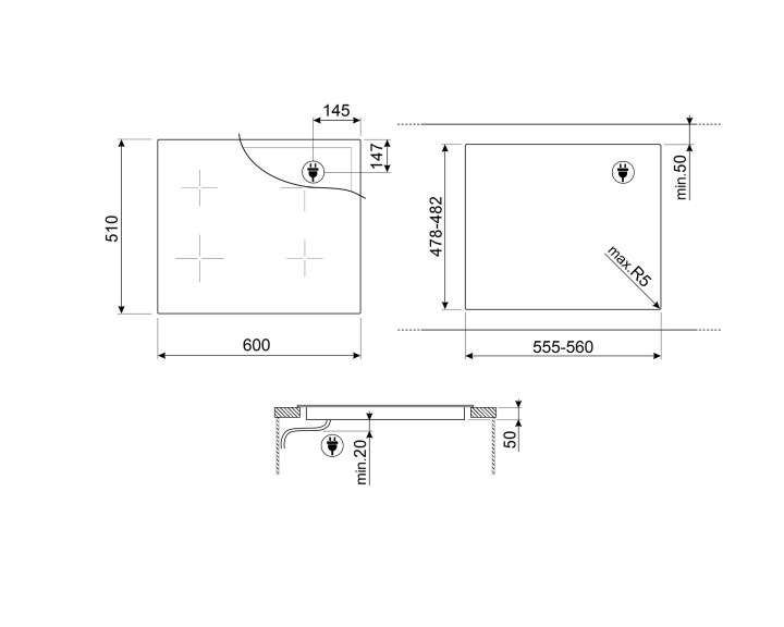 SMEG indukcinė kaitlentė SI1M24644D  | 4