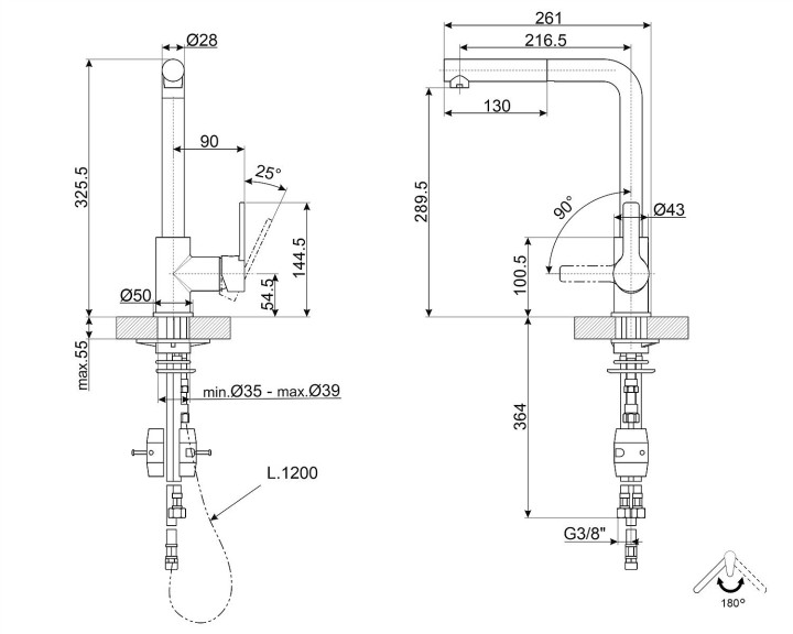 SMEG vandens maišytuvas MID1CR  | 4