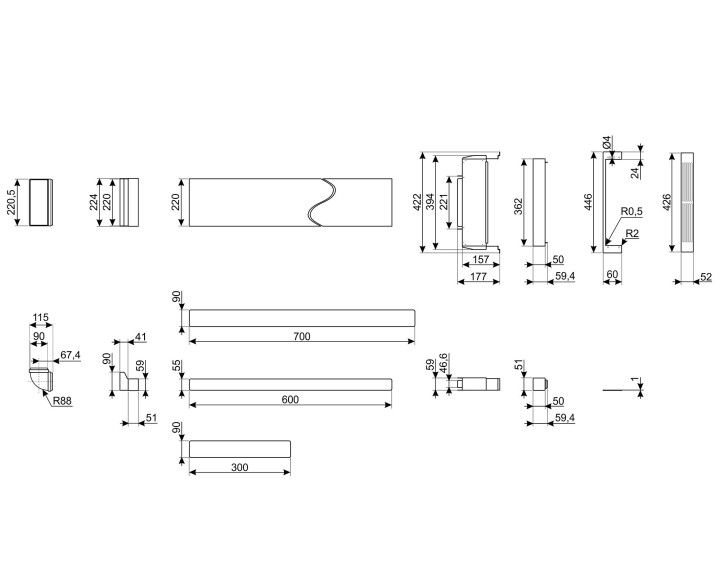 SMEG ortakio rinkinys KITF6HOBD  | 2