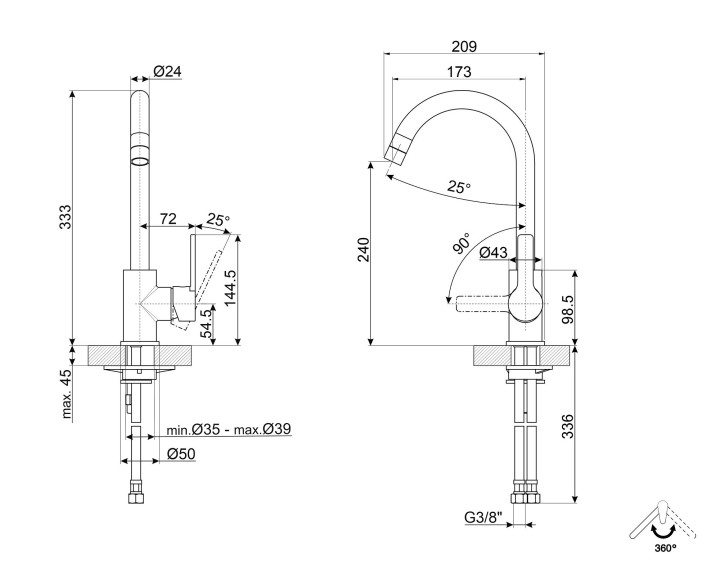 SMEG vandens maišytuvas MI4CR  | 3
