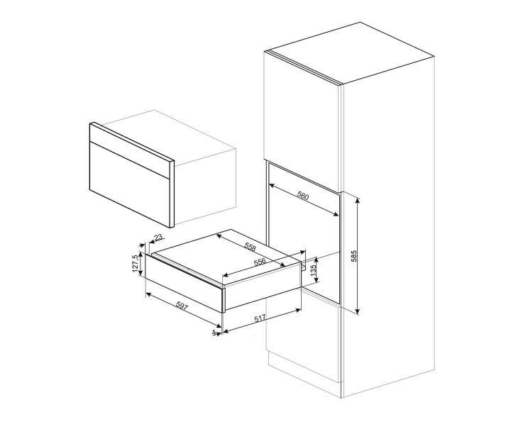 SMEG indų pašildymo stalčius CPRT615NR  | 4