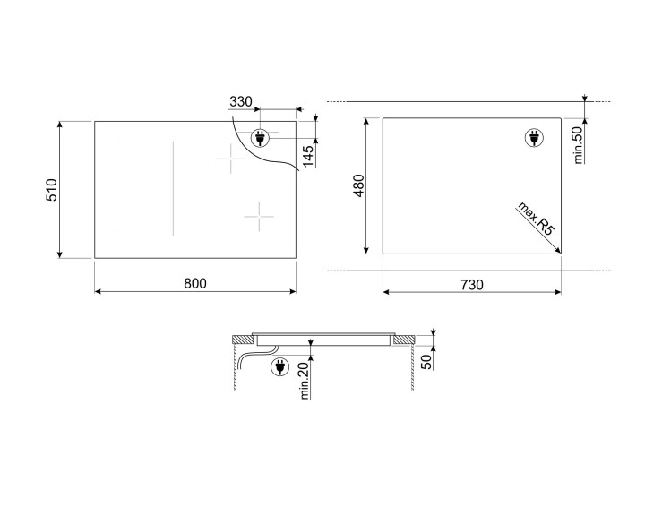 SMEG indukcinė kaitlentė SIM3844N  | 5