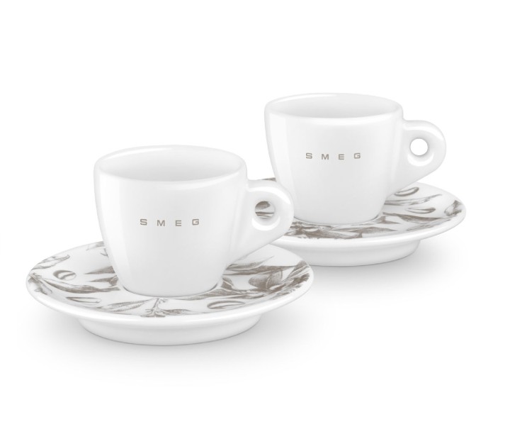 SMEG porcelianinių espresso puodelių rinkinys 2 vnt., 80 ml | 1