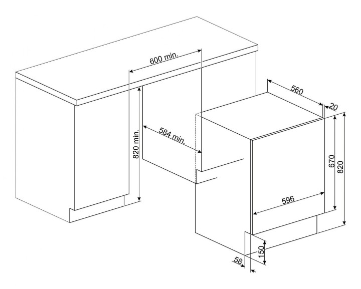 SMEG skalbyklė-džiovyklė LSIA147S  | 3