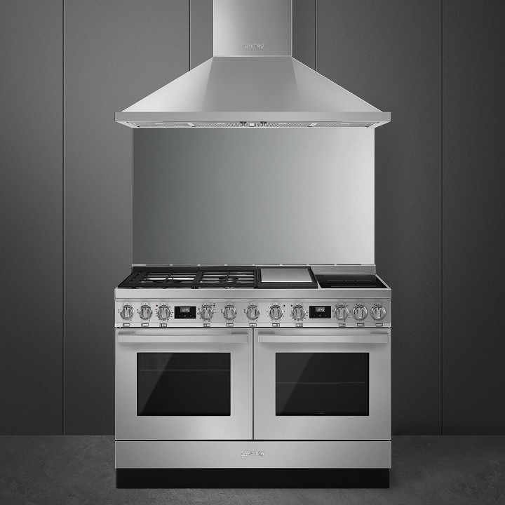 SMEG kombinuota viryklė su 2 elektrinėmis orkaitėmis CPF120IGMPX | 2