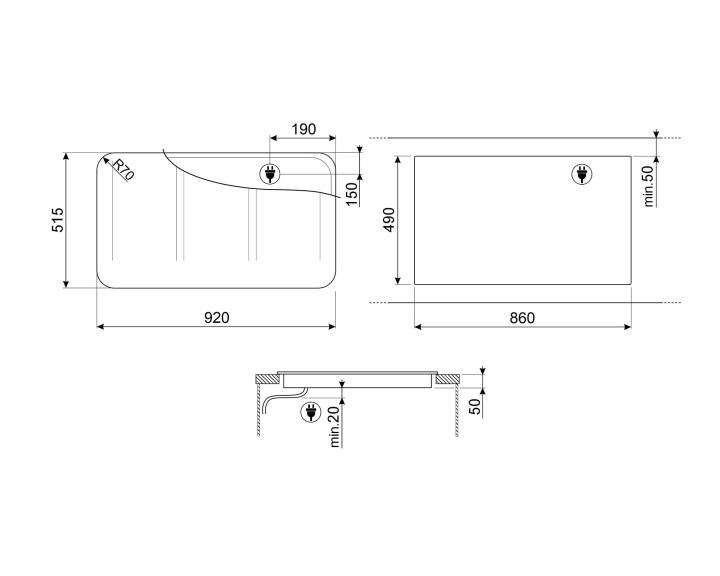 SMEG indukcinė kaitlentė Isola Flat SISL7964  | 6