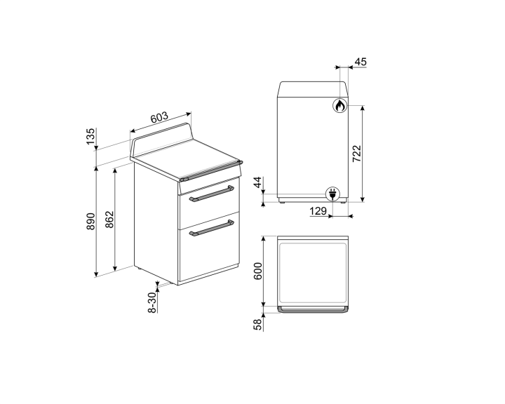 SMEG dujinė viryklė su 2 elektrinėmis orkaitėmis  | 7