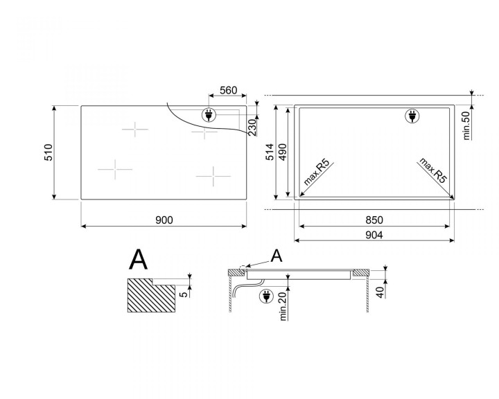 SMEG elektrinė kaitlentė SE494EMTD  | 3