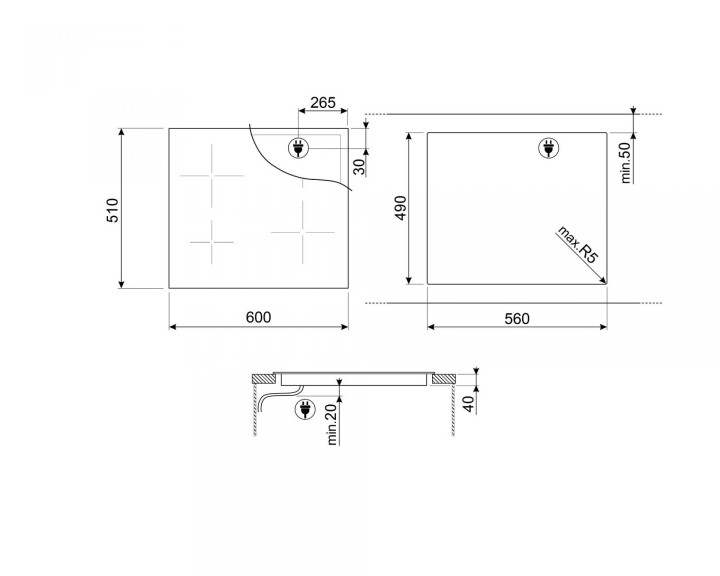 SMEG elektrinė kaitlentė SE464TB  | 2