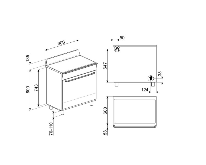 SMEG dujinė viryklė su elektrine orkaite  | 6
