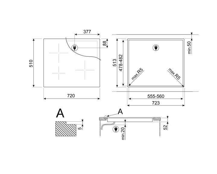SMEG indukcinė kaitlentė SI2731D  | 3