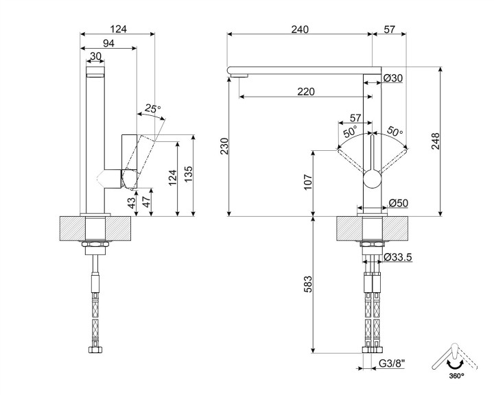 SMEG vandens maišytuvas M16CSP  | 3