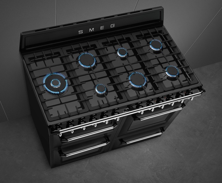 SMEG dujinė viryklė su 3 elektrinėmis orkaitėmis  | 2