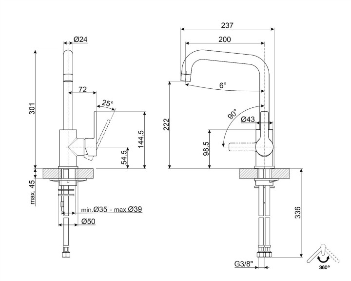 SMEG vandens maišytuvas MI3CR  | 3