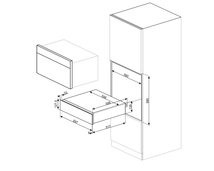 SMEG indų pašildymo stalčius CPR215B | 3