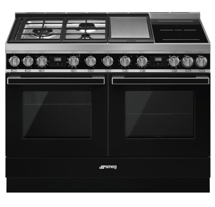 SMEG kombinuota viryklė su 2 elektrinėmis orkaitėmis CPF120IGMPBL | 1