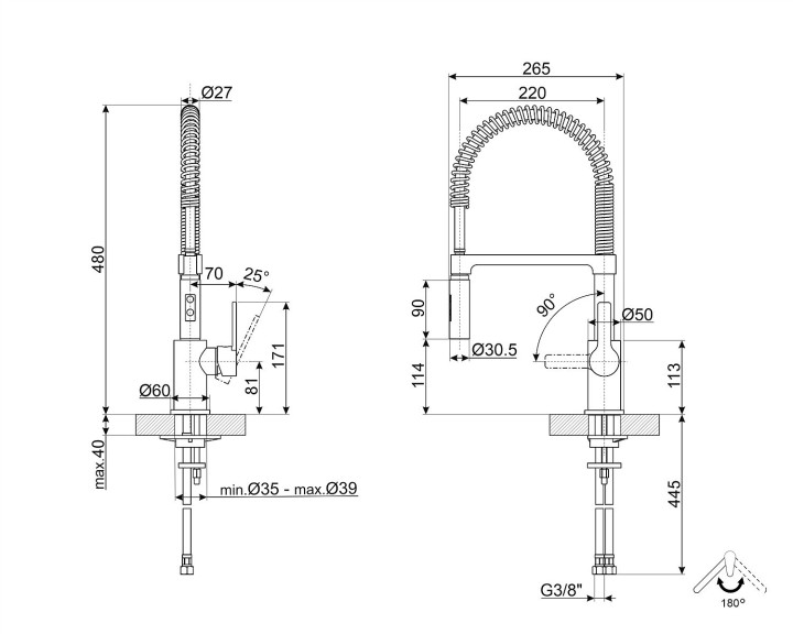 SMEG vandens maišytuvas MIDR55CR  | 4