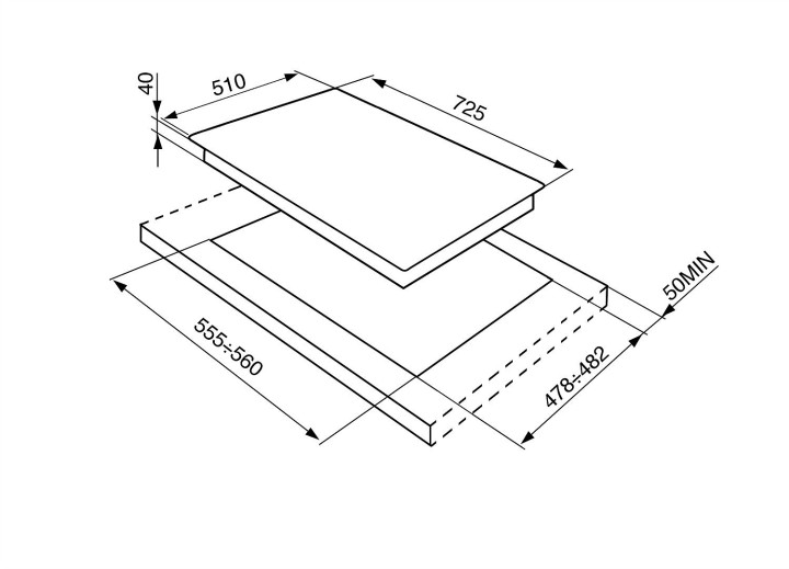 SMEG dujinė kaitlentė P272XGH  | 4
