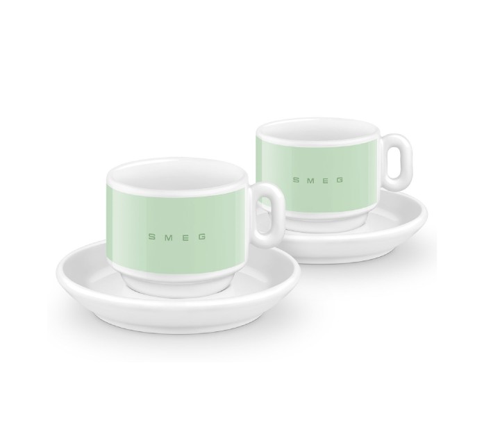 SMEG porcelianinių espresso puodelių rinkinys 2 vnt., 84 ml | 1